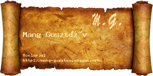 Mang Gusztáv névjegykártya
